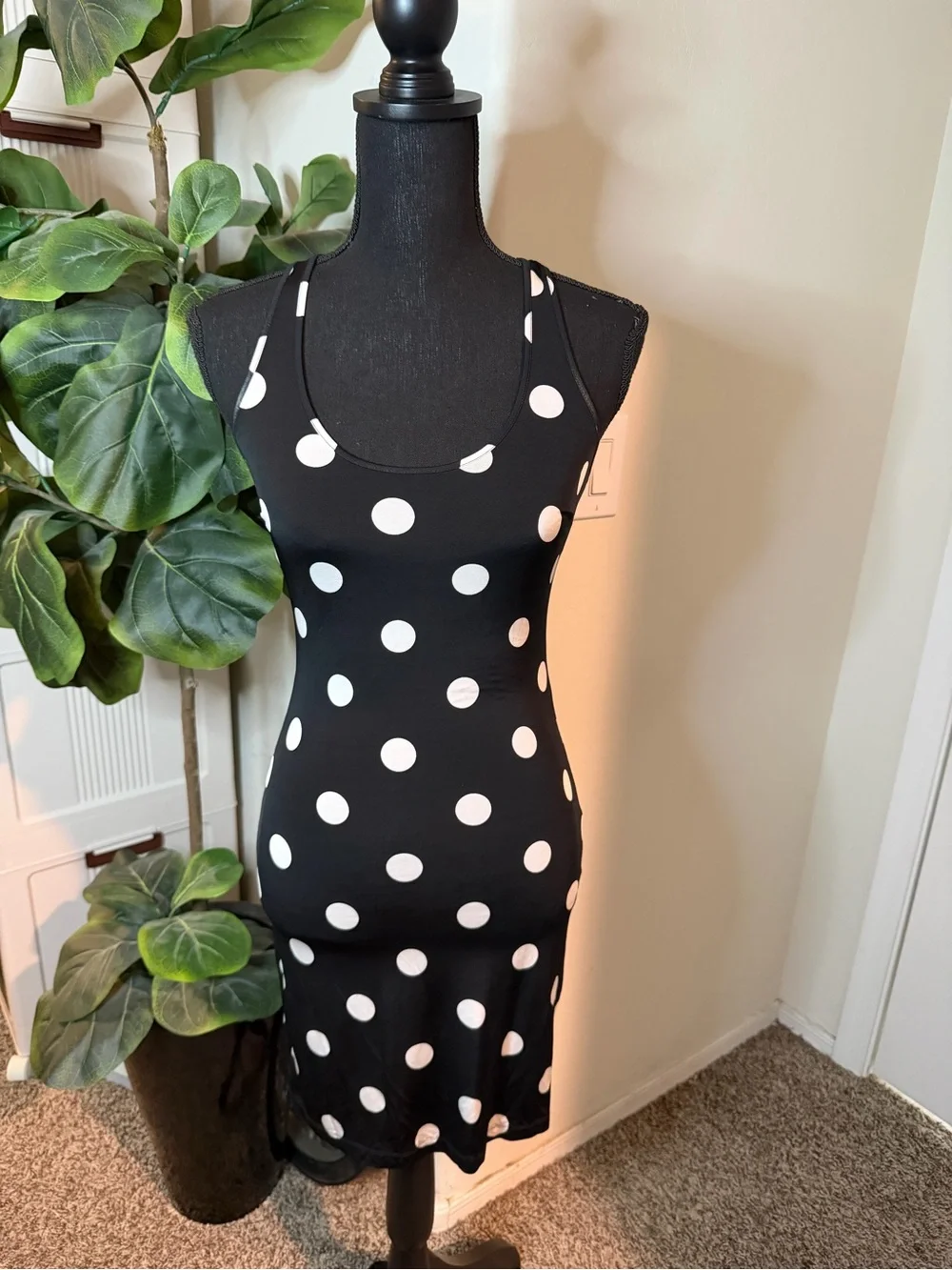 LIU.JO Milano Black and White Polka Dot Mini Dress